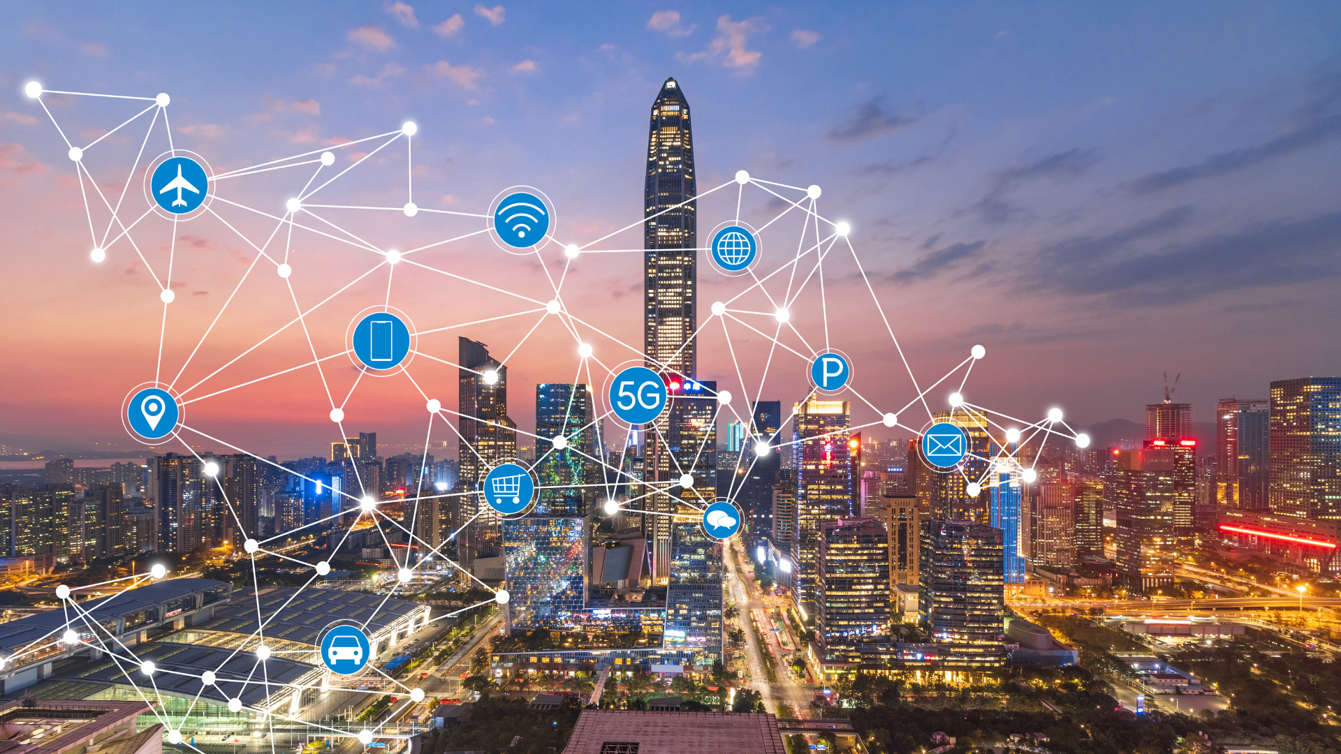 Smart city urban landscape
