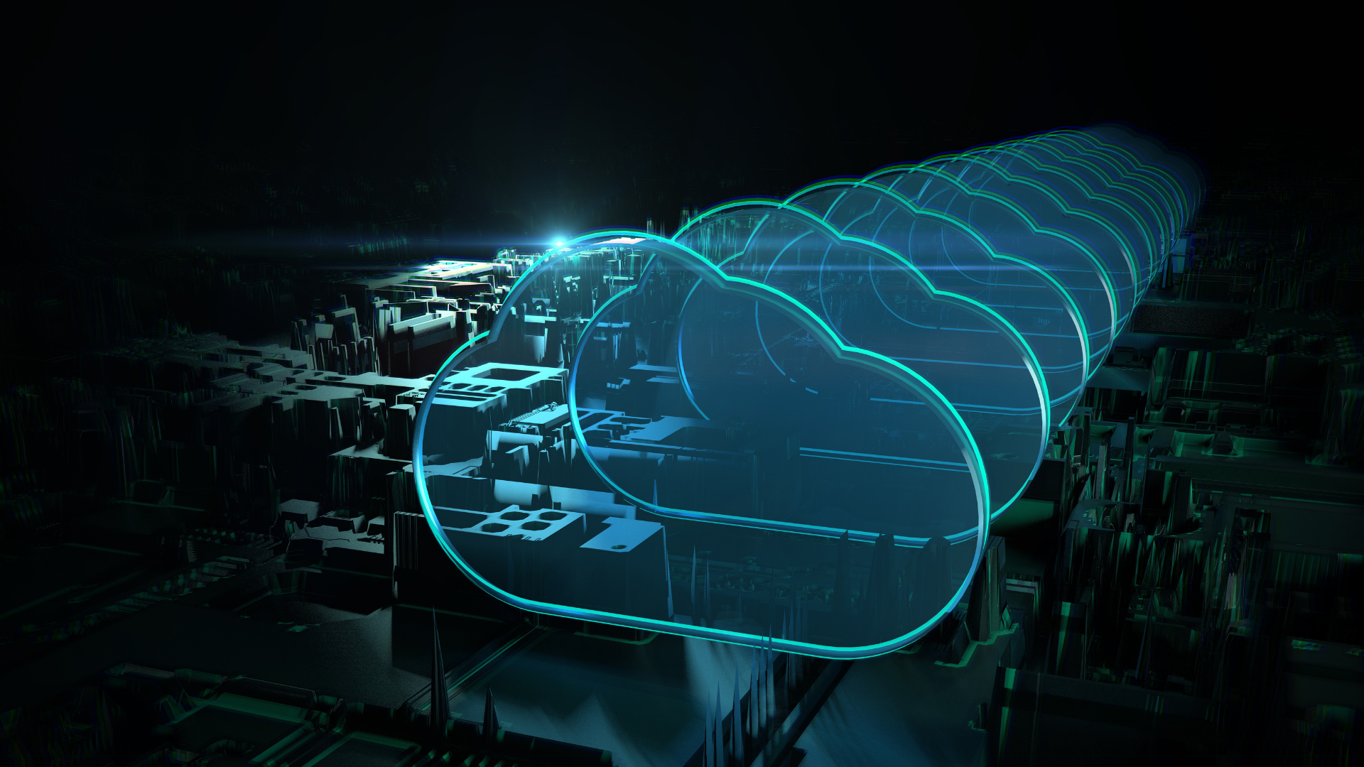Cloud computing digital concept