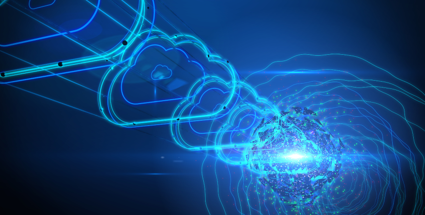 Cloud computing and cloud network digital concept