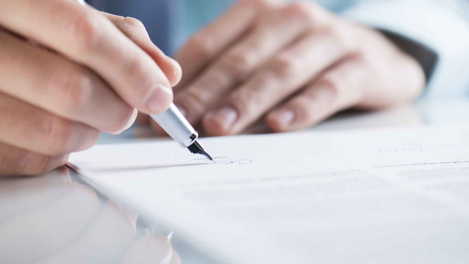 Businessman signing a contract