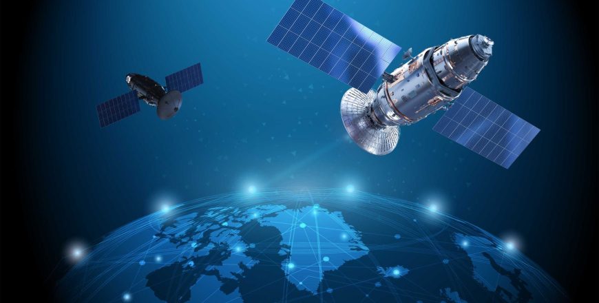 Satellites in space hovering above the earth enabling 5G NTN connectivity