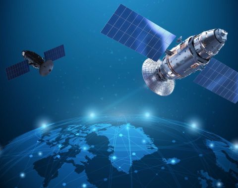 Satellites in space hovering above the earth enabling 5G NTN connectivity