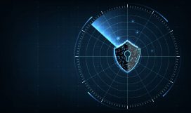 Cyber security concept of protecting and scanning the computer of possible virus attacks