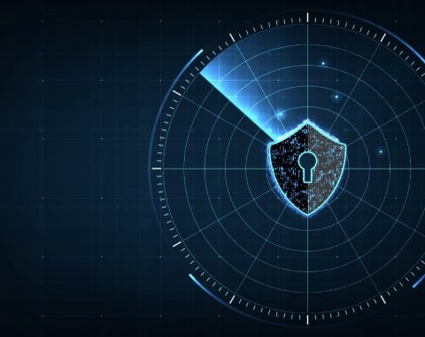 Cyber security concept of protecting and scanning the computer of possible virus attacks