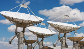 A group of satellite dishes