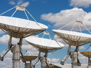 A group of satellite dishes