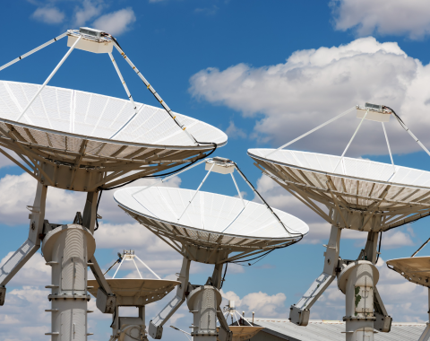 A group of satellite dishes