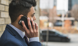 Customer making an international call enabled by LTE technology
