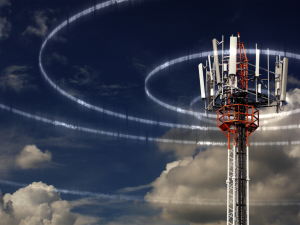 Radio tower transmitting signals