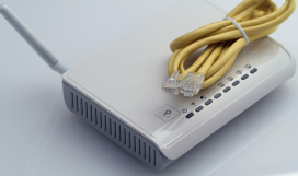 Router and wound up ethernet cable used for WiFi setup